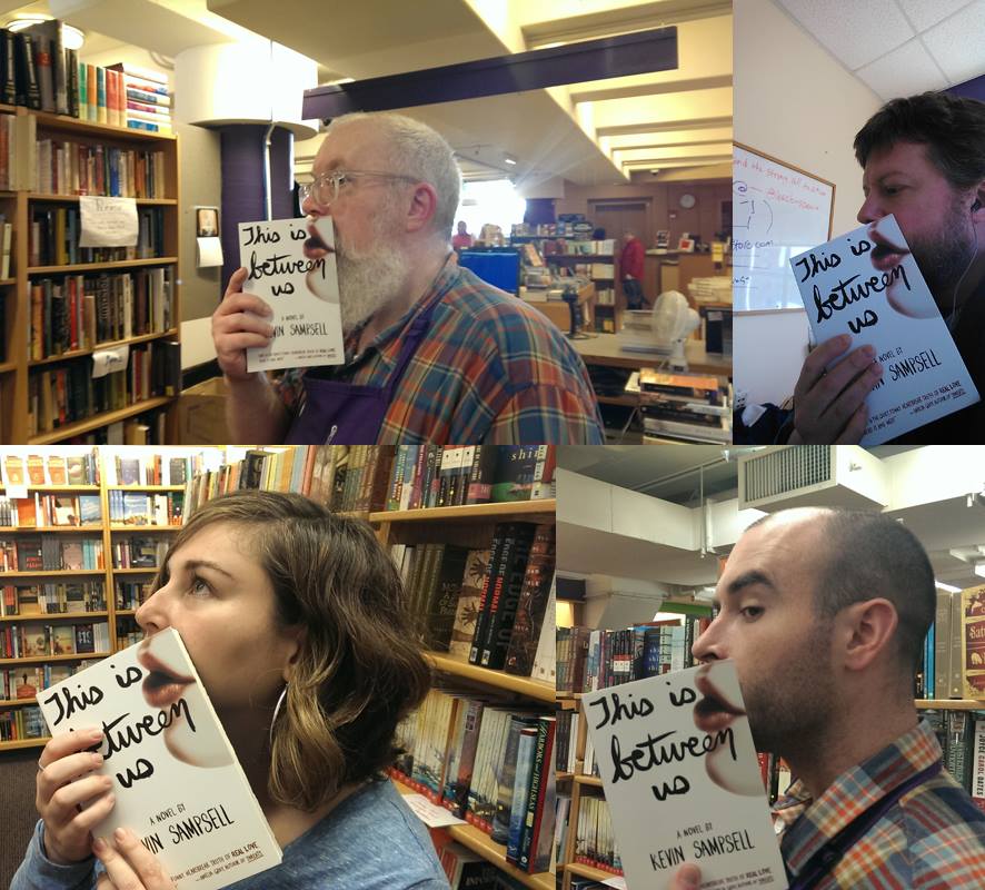 While in Seattle, I got to see a bunch of friends including Matthew Simmons who instigated this group photo of TIBU lips action and some University Bookstore employees.