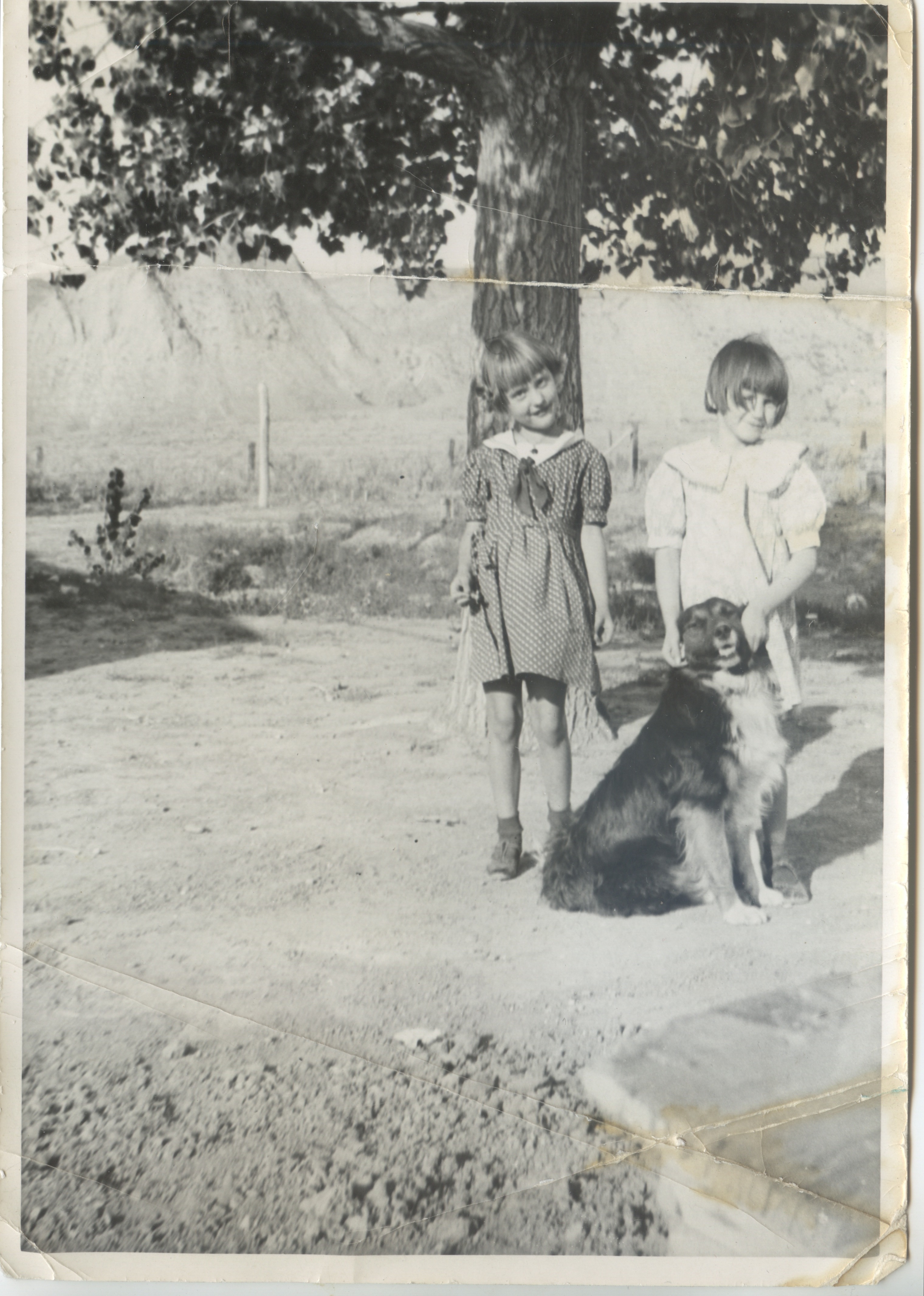 Patsy (w: dog) & Her Sister Betty